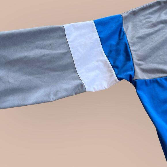 VTG 90’s Cheetah Mervyns Track Bomber Jacket Gray Blue Large Dallas Cowboys - Picture 6 of 9